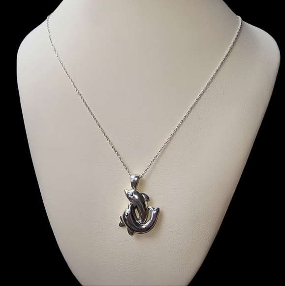 Sterling Silver 925 Dolphin Necklace Beach/Ocean/Seaside/Resort - Picture 8 of 11